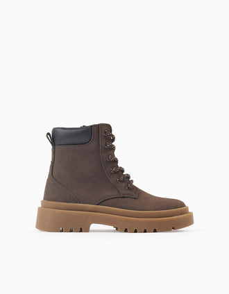 Bottes de Montagne pour Garçon, Marron Foncé