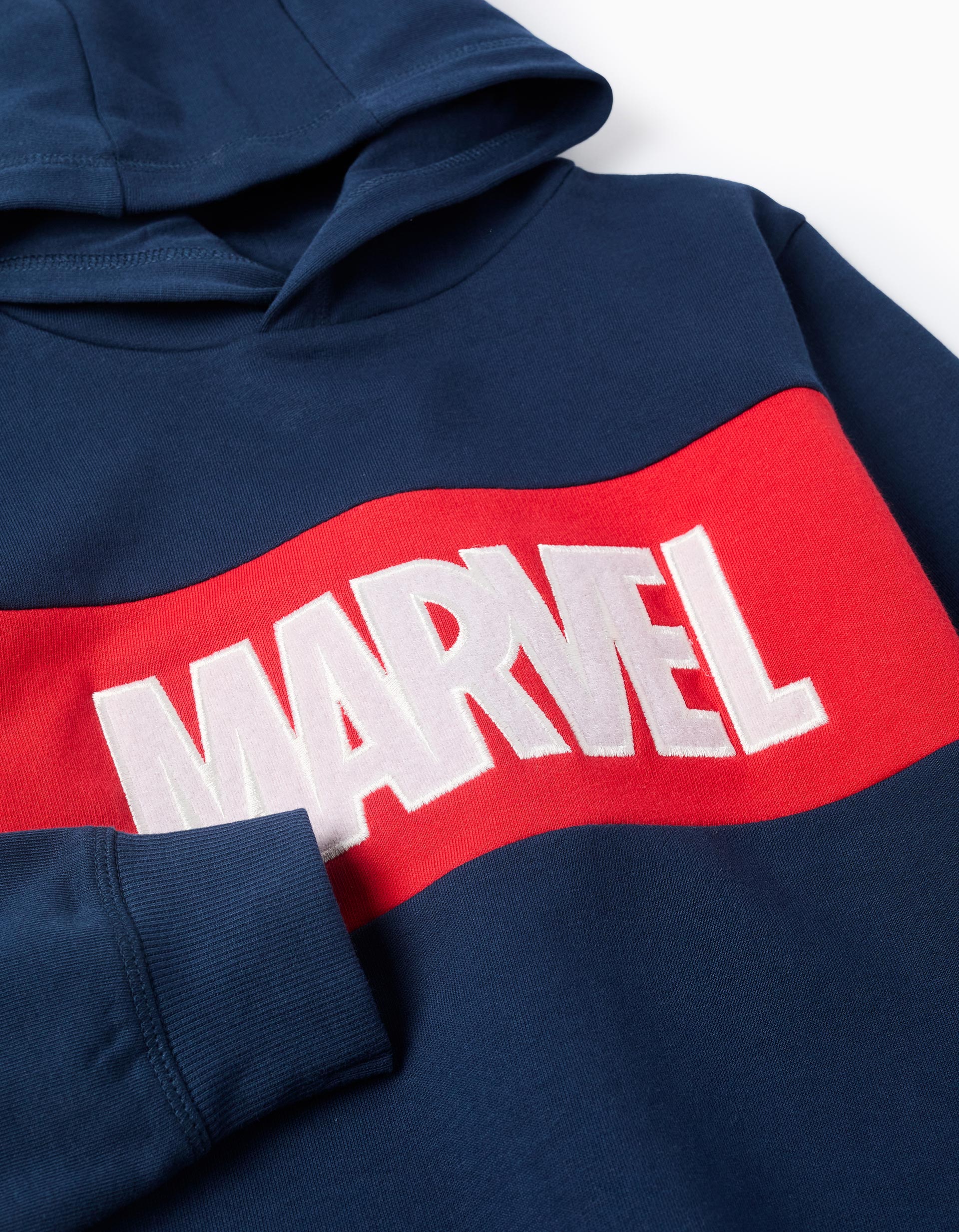 Hooded Sweatshirt with Patches for Boys 'Avengers', Dark Blue