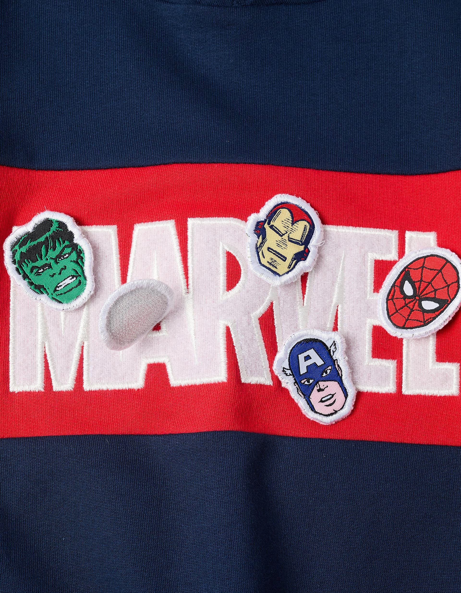 Hooded Sweatshirt with Patches for Boys 'Avengers', Dark Blue
