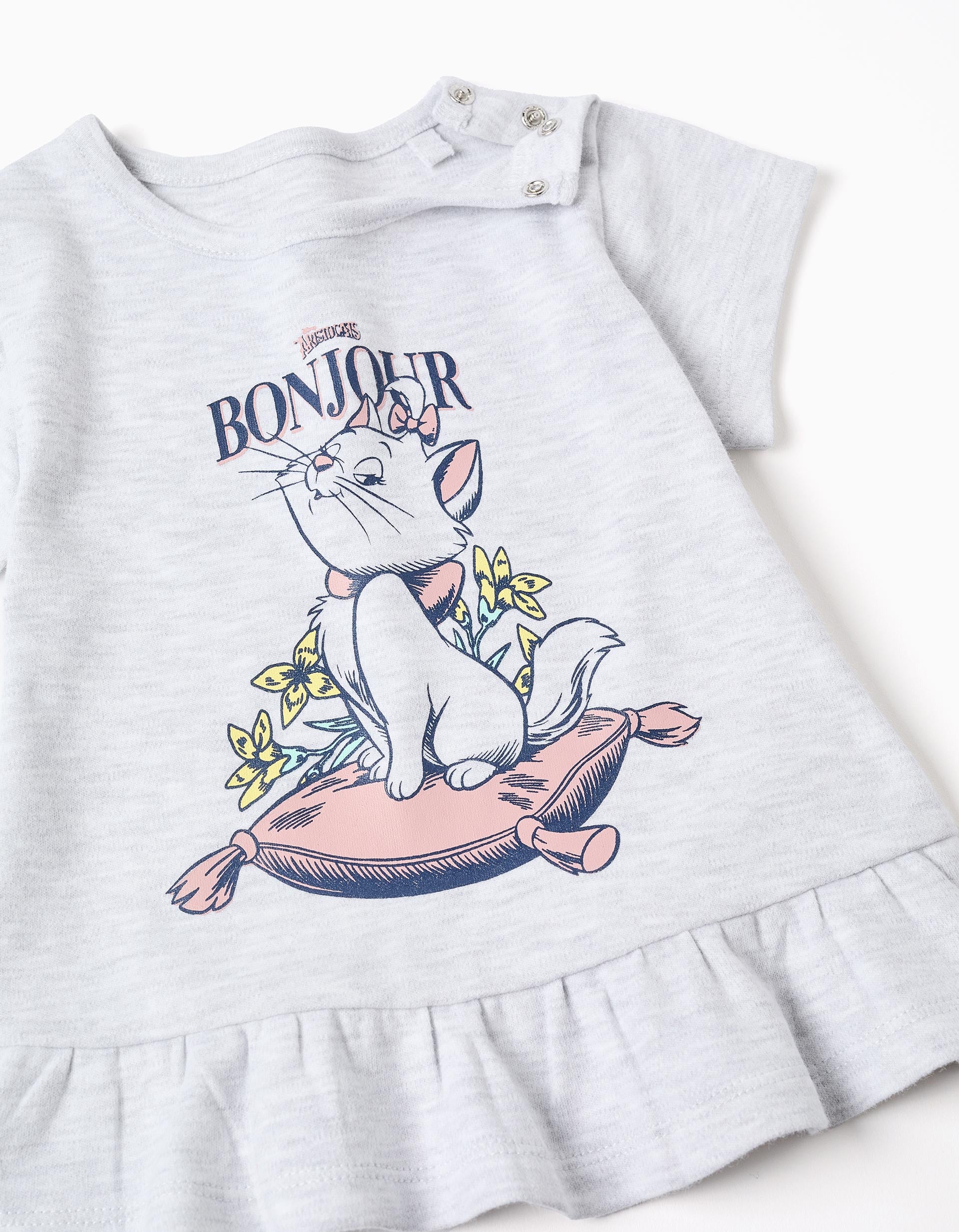 Pyjama en coton avec imprimé 'Marie' pour bébé fille, gris/bleu