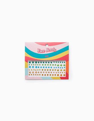 Joyas Adhesivas para Niña, Verde/Azul/Amarillo/Naranja