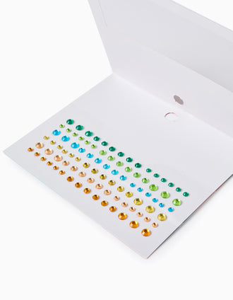 Joyas Adhesivas para Niña, Verde/Azul/Amarillo/Naranja