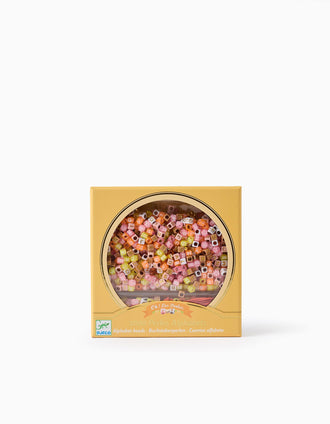 Kit Pulseras Djeco 1000 Abalorios para Niña, Amarillo/Naranja/Rosa/Dorado