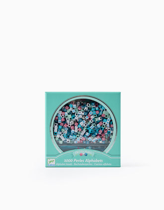 Kit Pulseras Djeco 1000 Abalorios para Niña, Turquesa/Verde/Rosa/Plateado