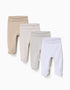 Pack de 4 Pantalones con Pies de Algodón para Bebé Niño, Multicolor