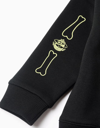 Conjunto cardado que brilha no escuro para bebé menino, preto