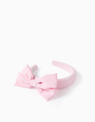Diadema Acolchada con Lazo para Bebés y Niñas, Rosa