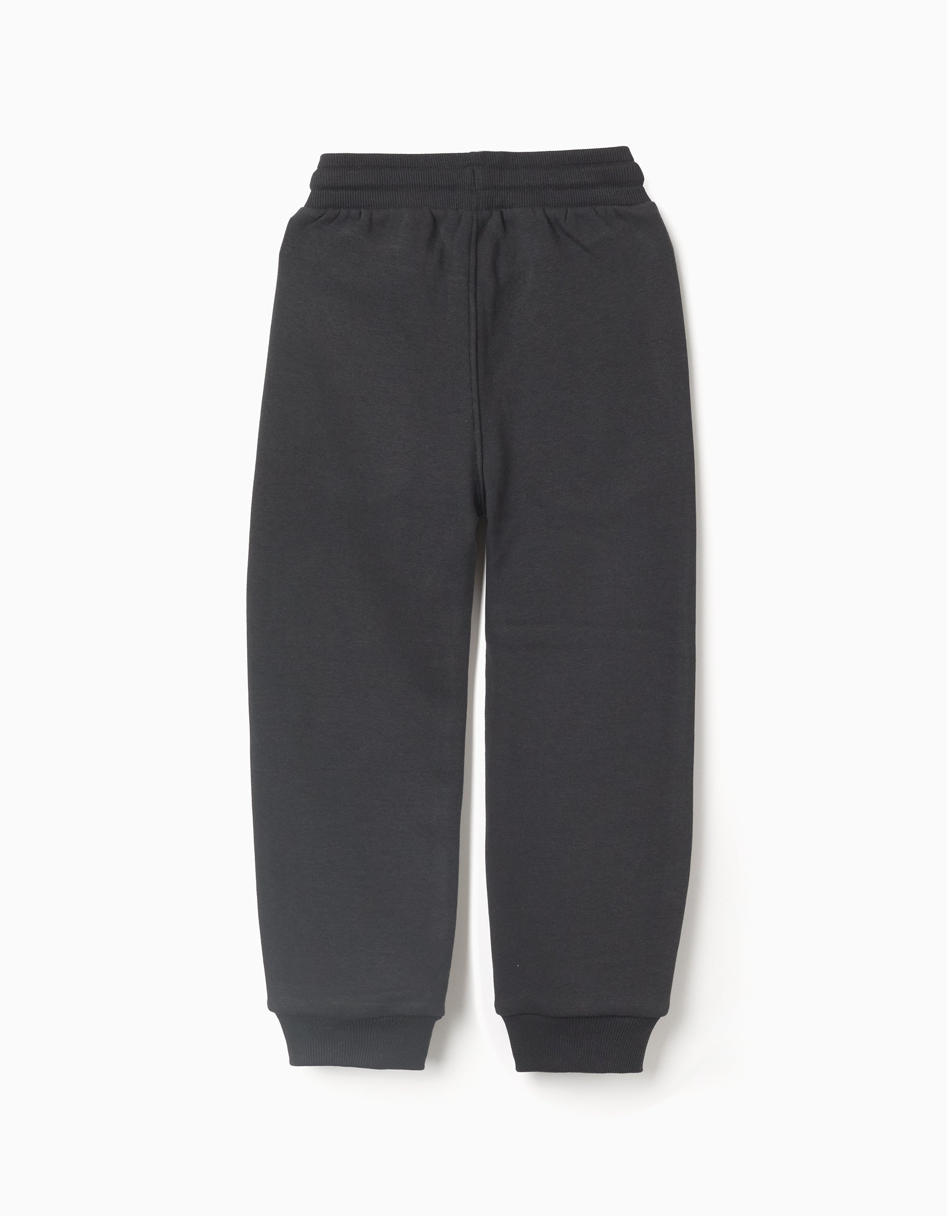 Brushed joggers with glow-in-the-dark print for boys, black