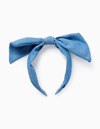 Diadema Vaquera con Lazo para Bebés y Niñas, Azul