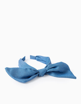 Diadema Vaquera con Lazo para Bebés y Niñas, Azul