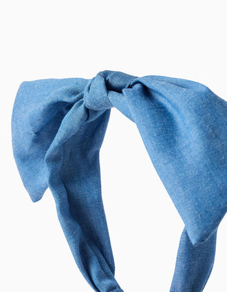 Diadema Vaquera con Lazo para Bebés y Niñas, Azul