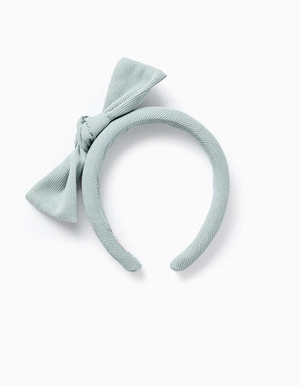 Diadema Acolchada de Pana con Lazo para Bebés y Niñas, Verde
