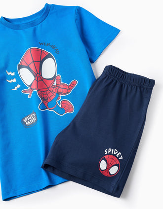 Pyjama en Coton pour Bébé et Garçon 'Spidey', Bleu