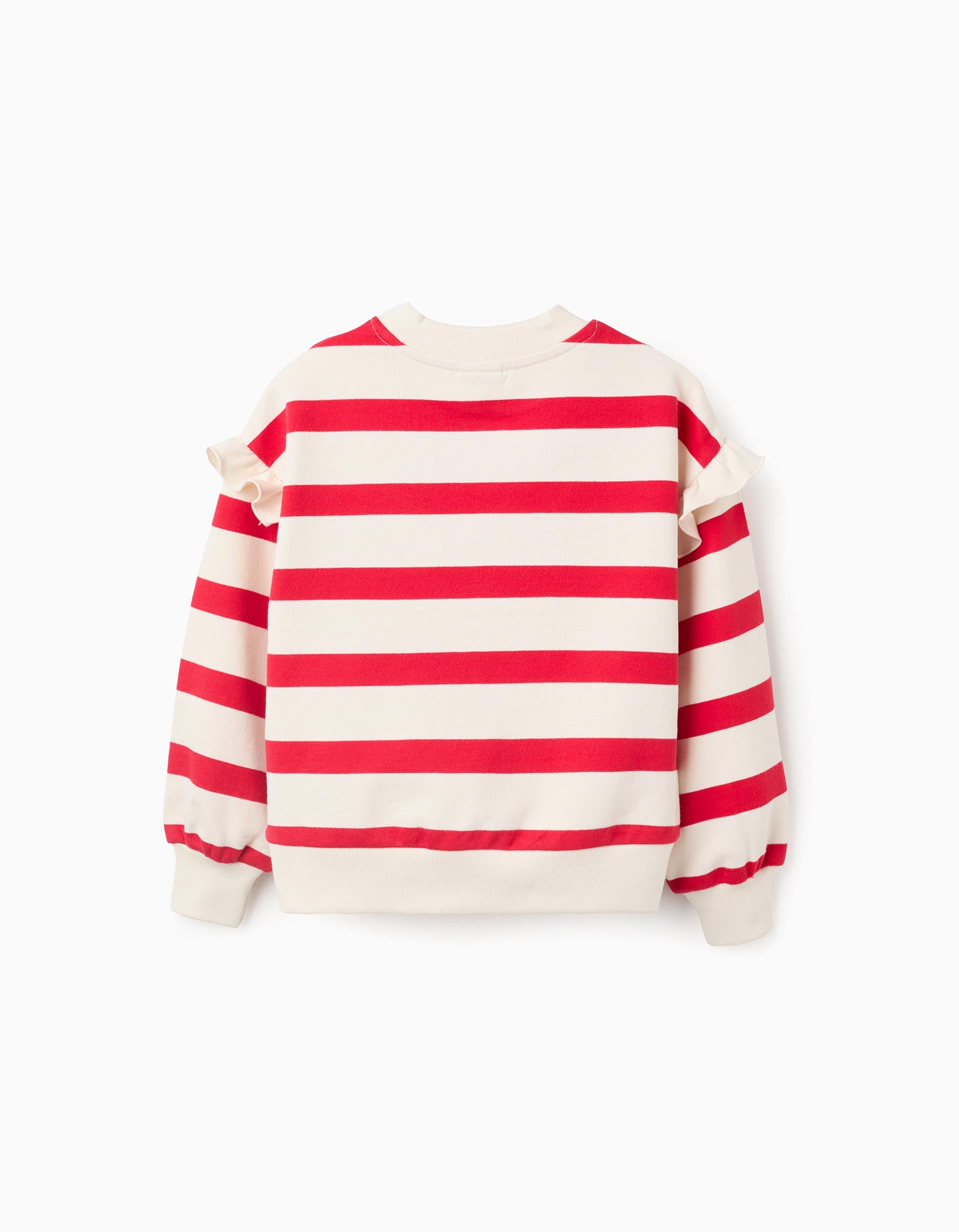 Striped and Ruffled Sweatshirt for Girls 'Minnie', Beige/Red
