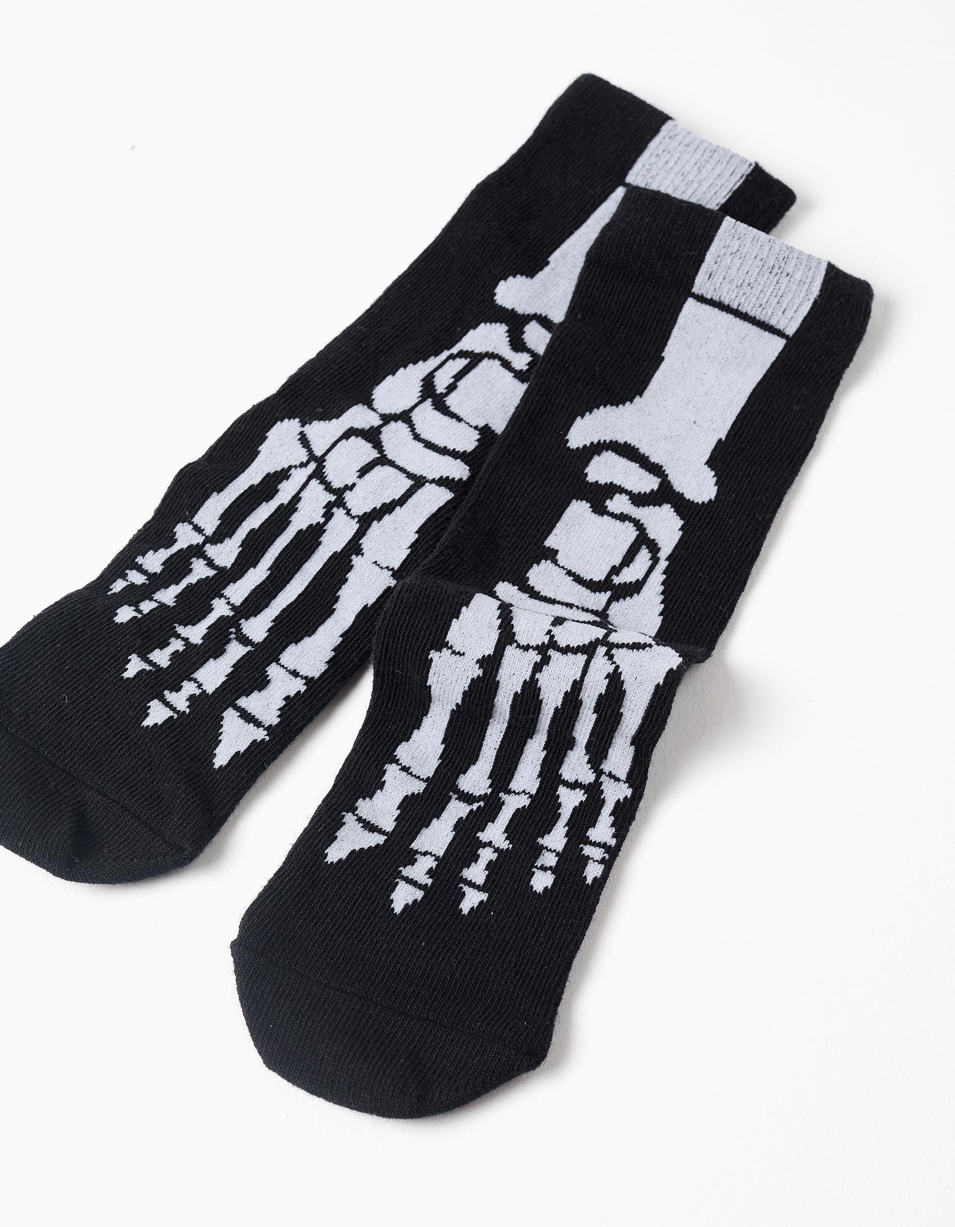 Midi Halloween socks for children, black/grey