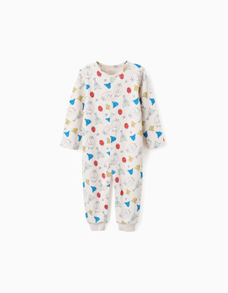 Babygrow sem Pés de Algodão para Bebé 'Monstros das Emoções', Bege
