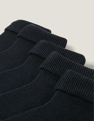 Pack de 5 Pares de Calcetines con Doble Vuelta para Bebé, Azul Oscuro