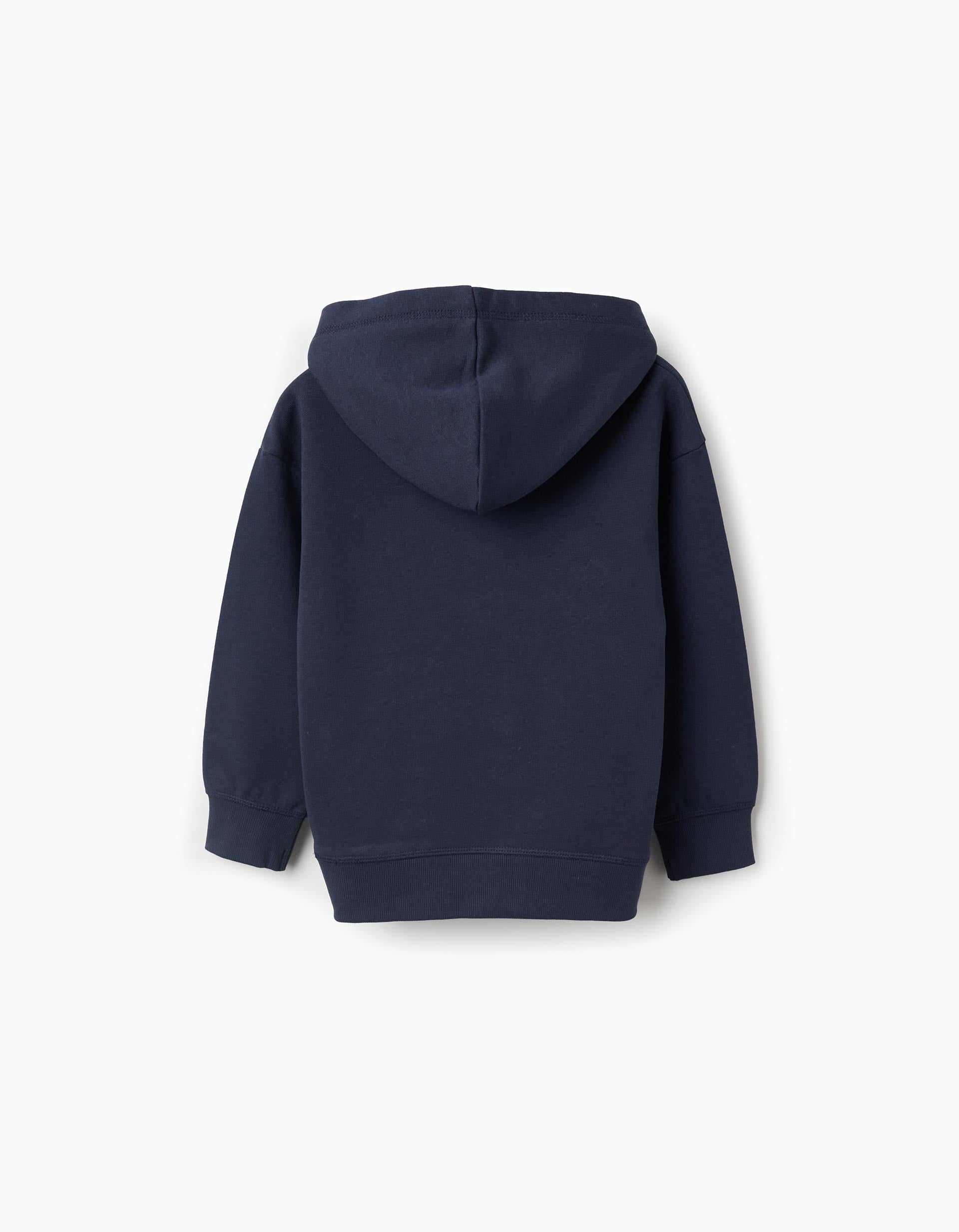 Cotton sweatshirt with hood for boys 'Spider-Man', dark blue