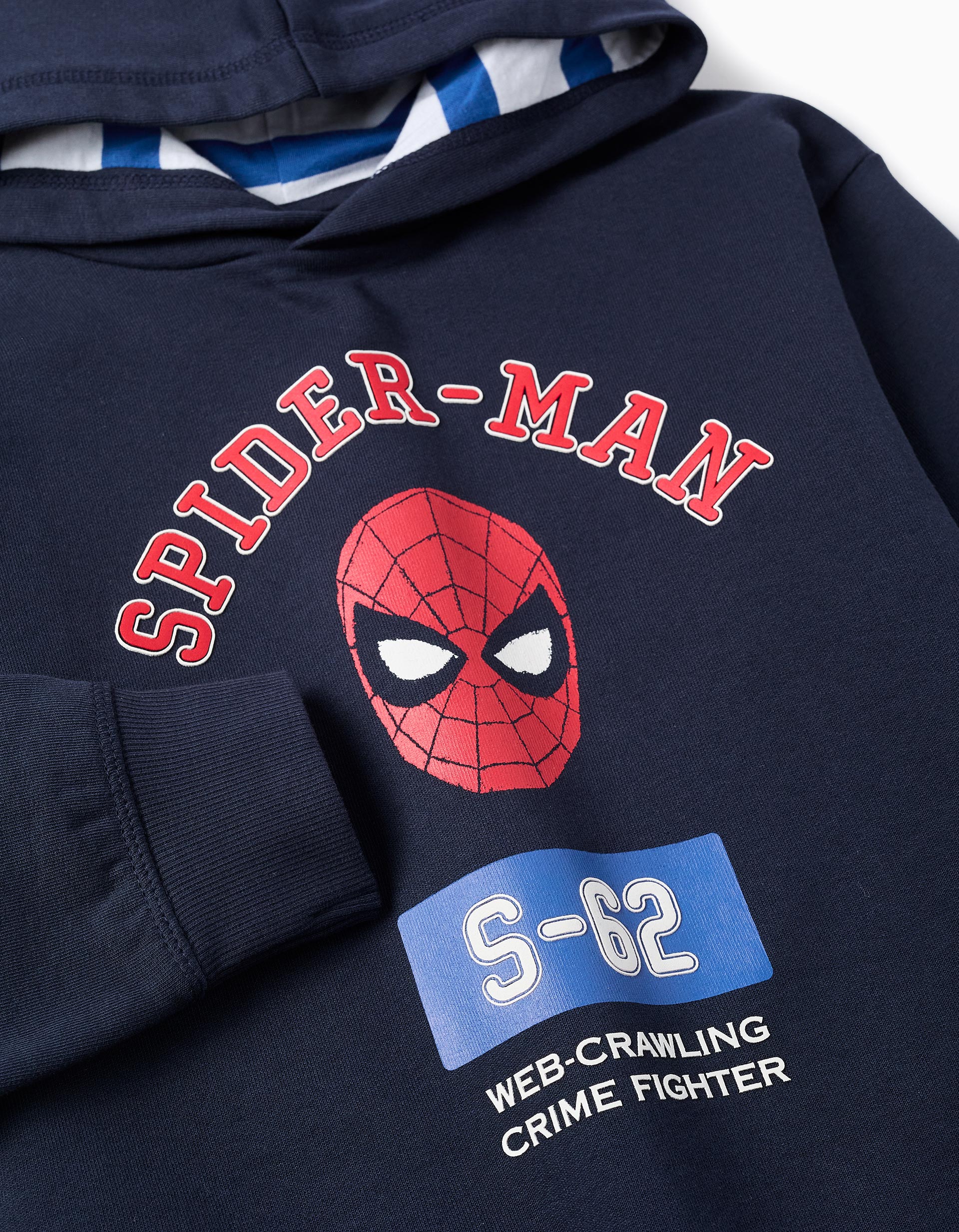 Cotton sweatshirt with hood for boys 'Spider-Man', dark blue