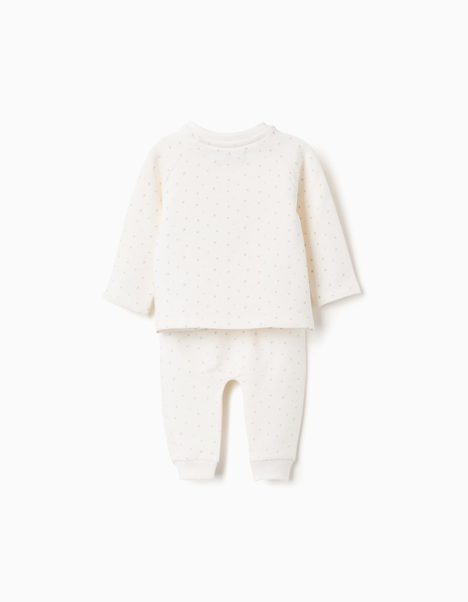 Conjunto perchado con motivo de estrellas para recién nacidos, blanco