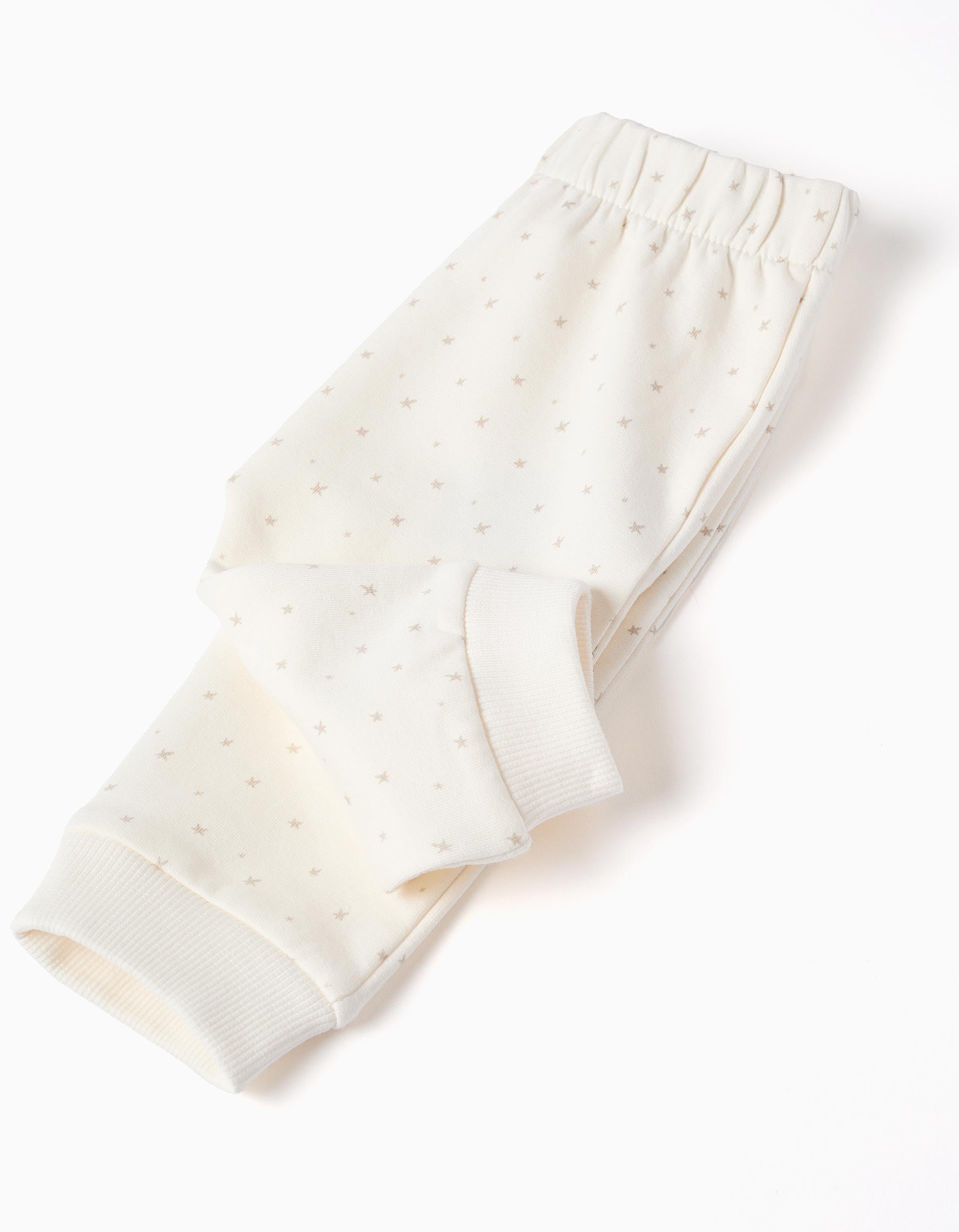 Conjunto perchado con motivo de estrellas para recién nacidos, blanco