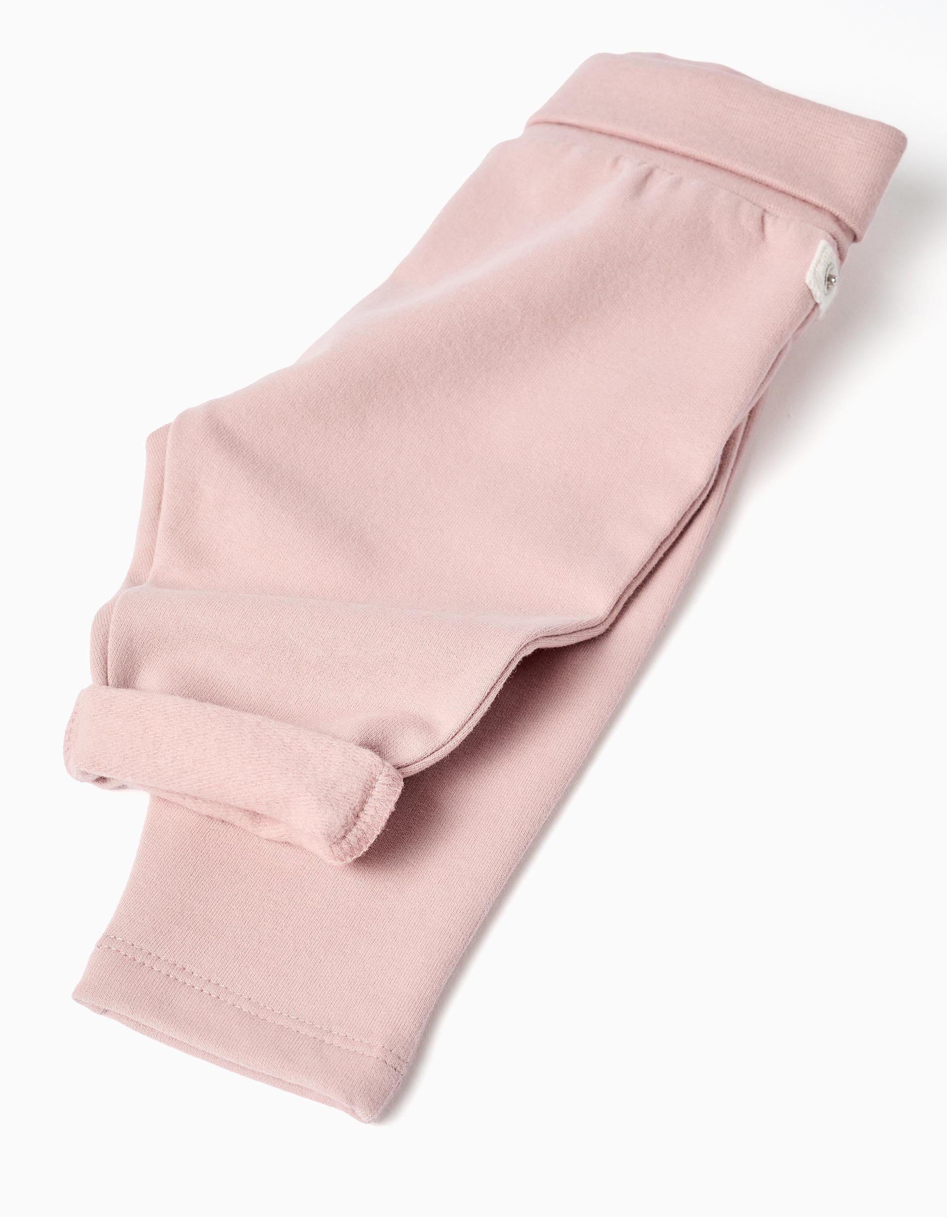 Brushed sweatshirt + trousers set for newborn girls, pink