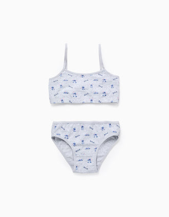 Top + Cuecas para Menina 'Stitch', Cinza