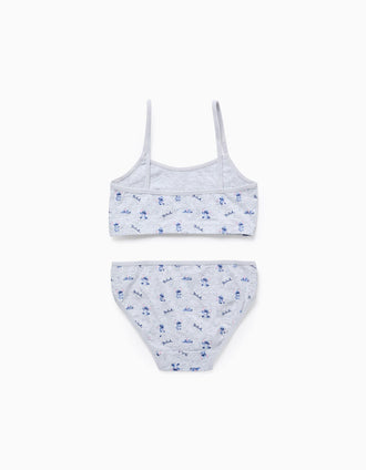 Top + Cuecas para Menina 'Stitch', Cinza