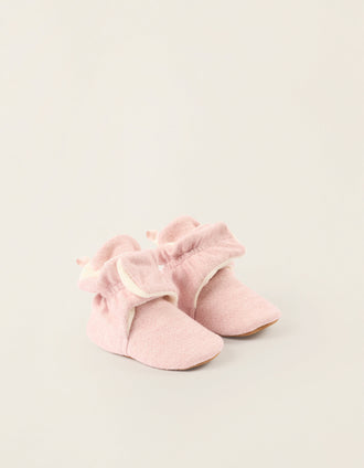 Botas Maleáveis com Forro Polar para Recém-Nascida, Rosa