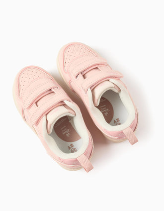 Sapatilhas com Fecho Autoaderente para Bebé Menina 'Bambi', Rosa