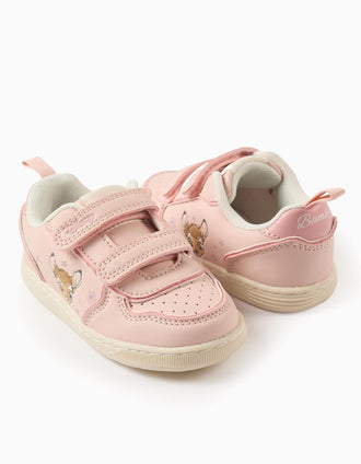 Sapatilhas com Fecho Autoaderente para Bebé Menina 'Bambi', Rosa