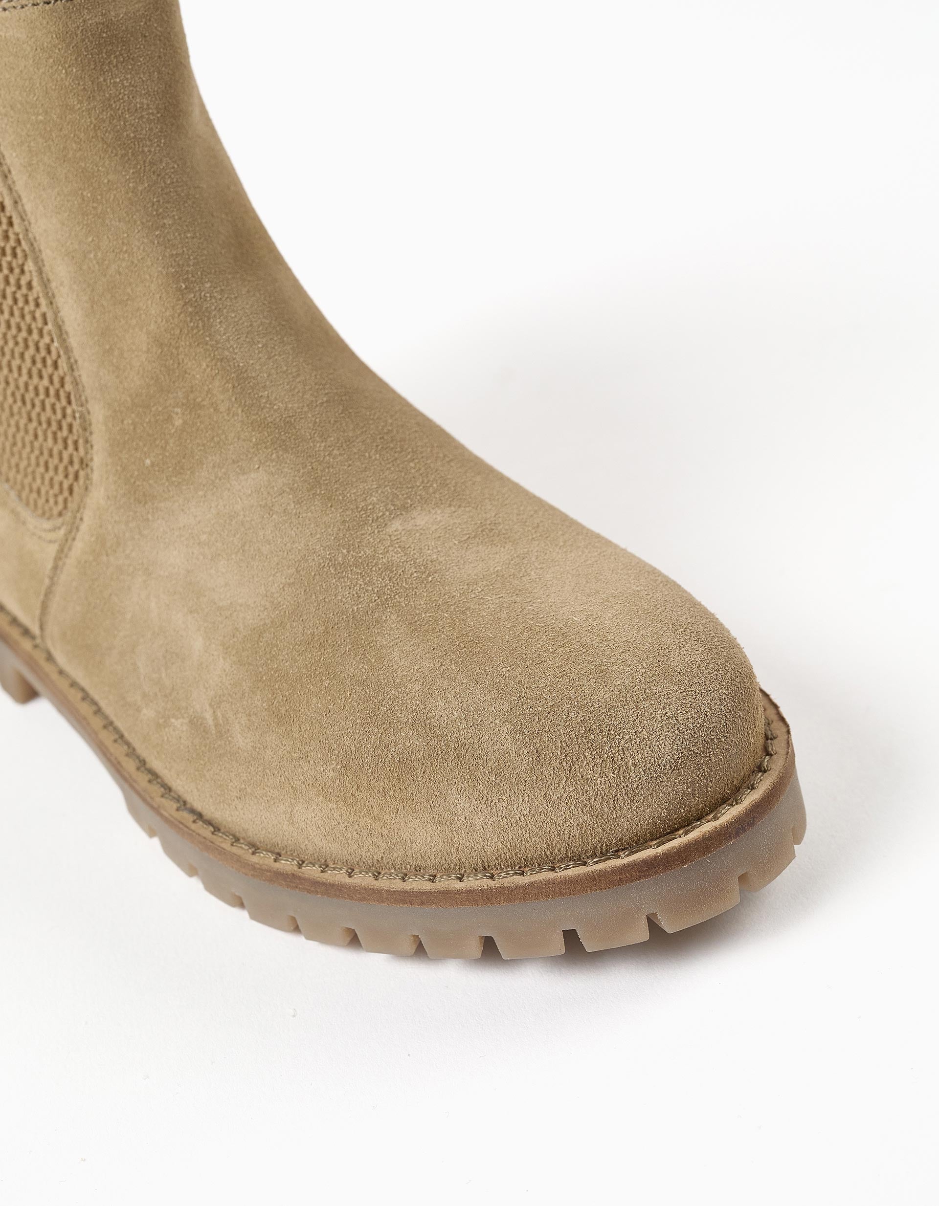 Chelsea boots in nubuck leather for girls, light brown