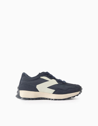 ZY Superlight Runner trainers with laces for boys, blue/white
