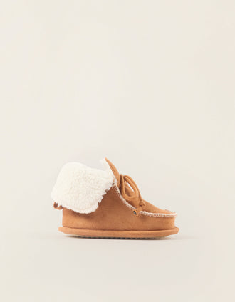Bottes avec Doublure en Fausse Fourrure pour Nouveau-née, Camel