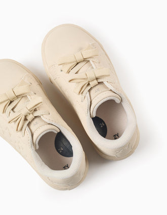 Textured Trainers with Bows for Baby Girls, Beige