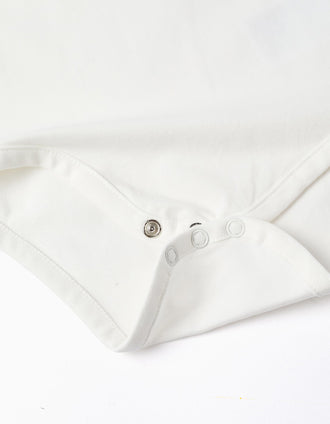 Long Sleeve Bodysuit with Ruffled Collar for Baby Girls, White