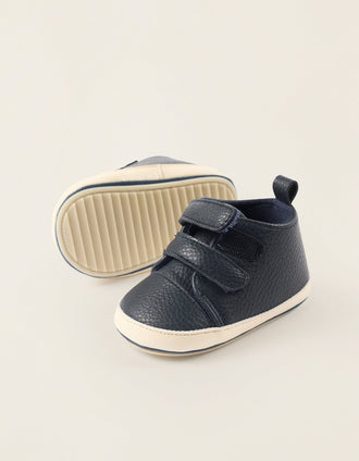 Botas em Imitação de Pele para Recém-Nascido, Azul Escuro