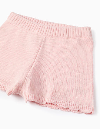 Conjunto de Malha com Flores de Crochet para Bebé Menina, Rosa