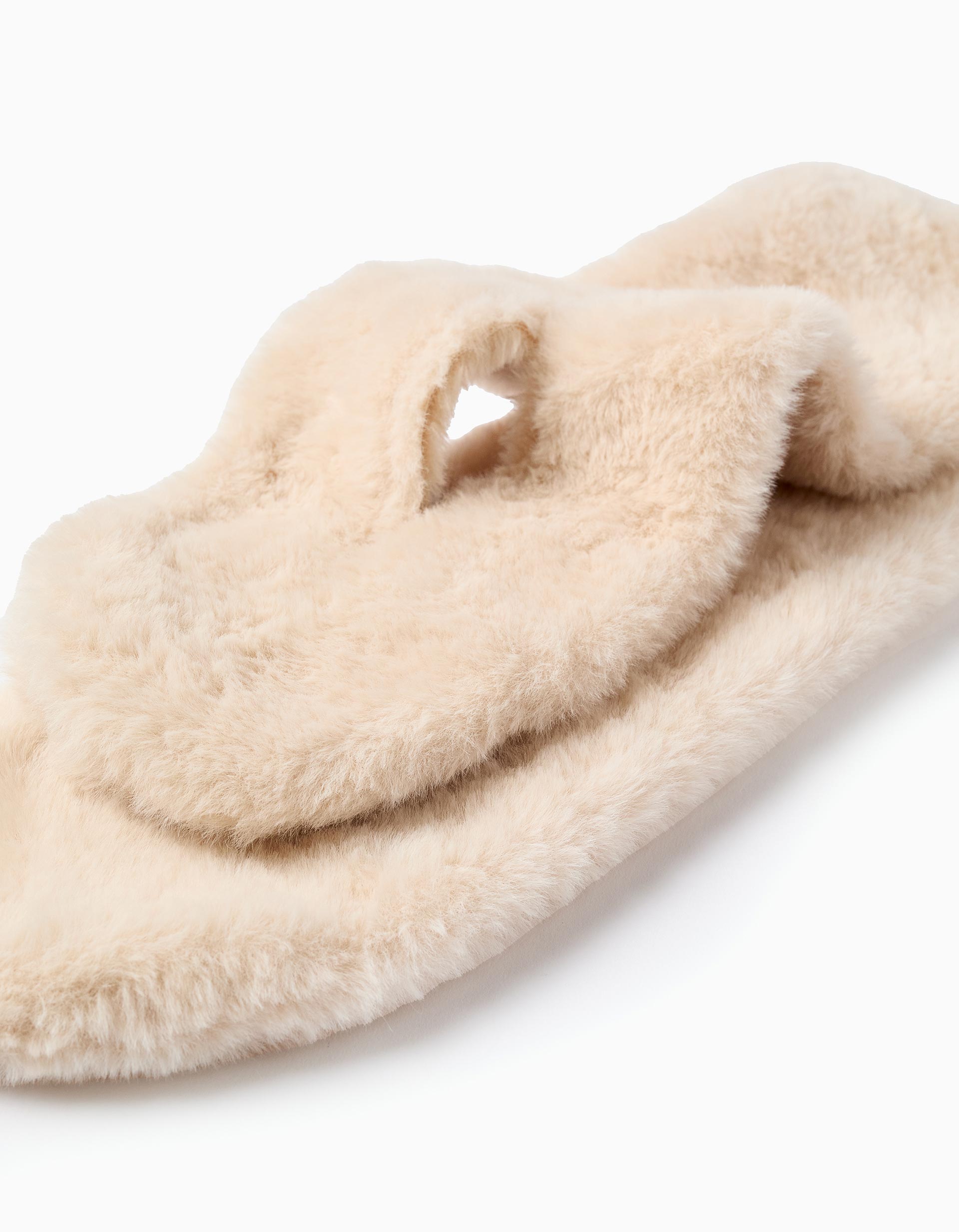 Cachecol de pelo sintético com abertura para bebé menina, bege