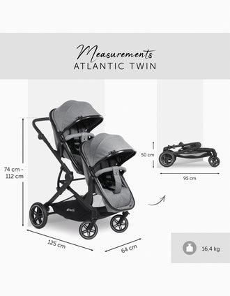 Atlantic Twin Hauck Stroller, Grey