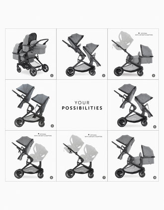 Atlantic Twin Hauck Stroller, Grey
