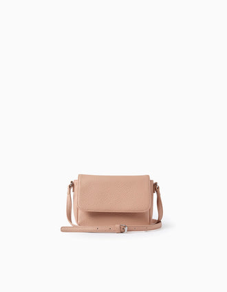 Sac à Bandoulière Texturé pour Bébé et Fille, Rose Pâle