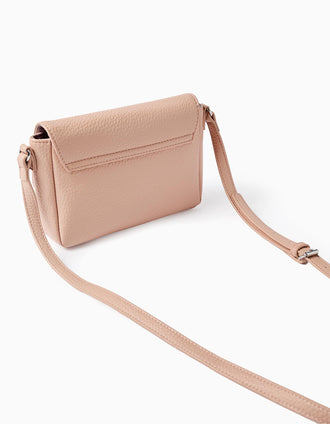 Sac à Bandoulière Texturé pour Bébé et Fille, Rose Pâle