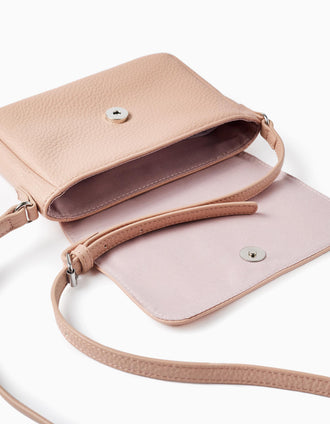 Sac à Bandoulière Texturé pour Bébé et Fille, Rose Pâle