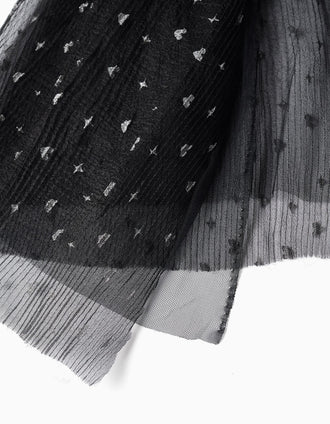 Capa de Tul Plisada con Lurex para Niña 'Halloween', Negro