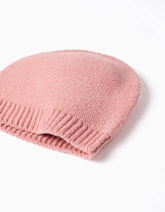 Pack de bonnet + gants en maille pour nouveau-née, rose