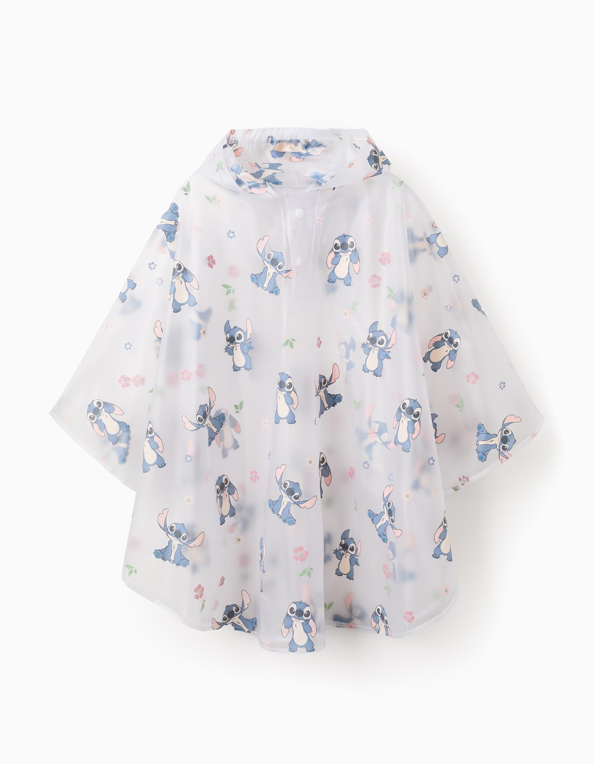 Poncho Impermeável com Capuz para Menina 'Stitch', Transparente