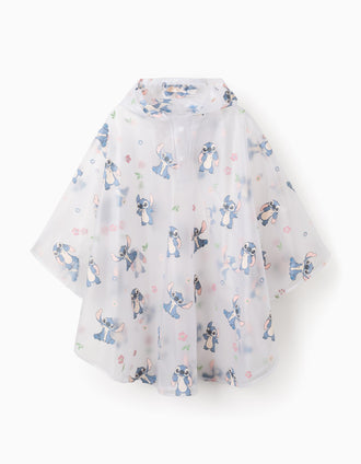 Poncho Impermeável com Capuz para Menina 'Stitch', Transparente