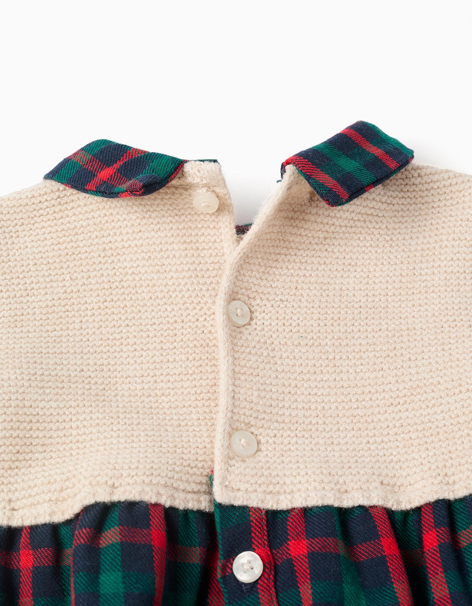 Dual-fabric jumpsuit with check pattern You&Me for newborn boys, multicolour