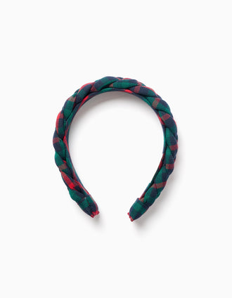 Diadema trenzada con estampado a cuadros You&Me para niña, multicolor